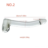 7.09in Clear Crystal Glass Cock Dildo For G-Spot Vaginal Sex Stimulation