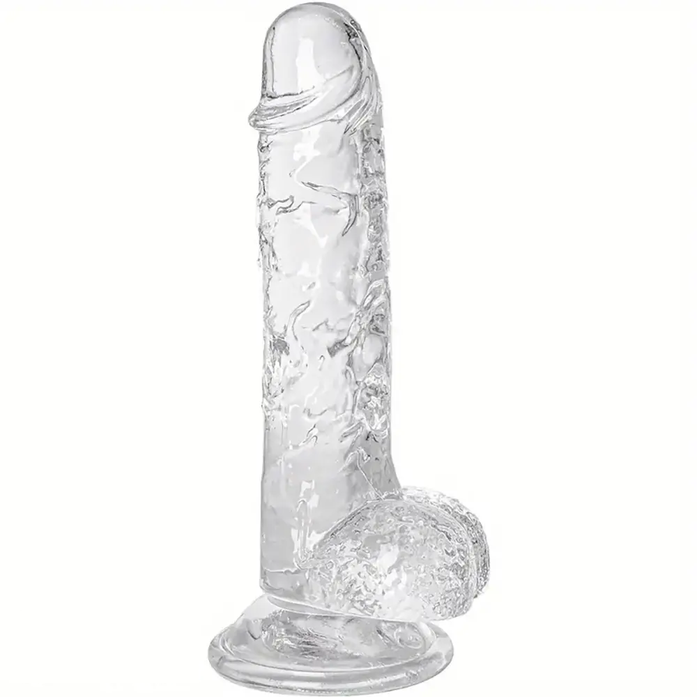 7.09in Clear Dildo With Suction Cup For Hands-free Play Adult Sex Toy