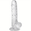 7.09in Clear Dildo With Suction Cup For Hands-free Play Adult Sex Toy