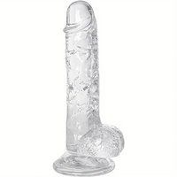 7.09in Clear Dildo With Suction Cup For Hands-free Play Adult Sex Toy