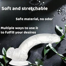7.09in Clear Dildo With Suction Cup For Hands-free Play Adult Sex Toy