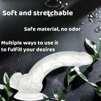 7.09in Clear Dildo With Suction Cup For Hands-free Play Adult Sex Toy