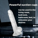 7.09in Clear Dildo With Suction Cup For Hands-free Play Adult Sex Toy