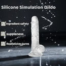 7.09in Clear Dildo With Suction Cup For Hands-free Play Adult Sex Toy