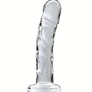 7.09in Clear Elegant Glass Crystal Dildo For Female Male Sex Pleasure