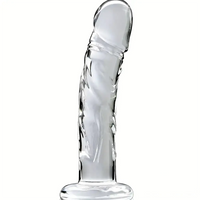 7.09in Clear Elegant Glass Crystal Dildo For Female Male Sex Pleasure