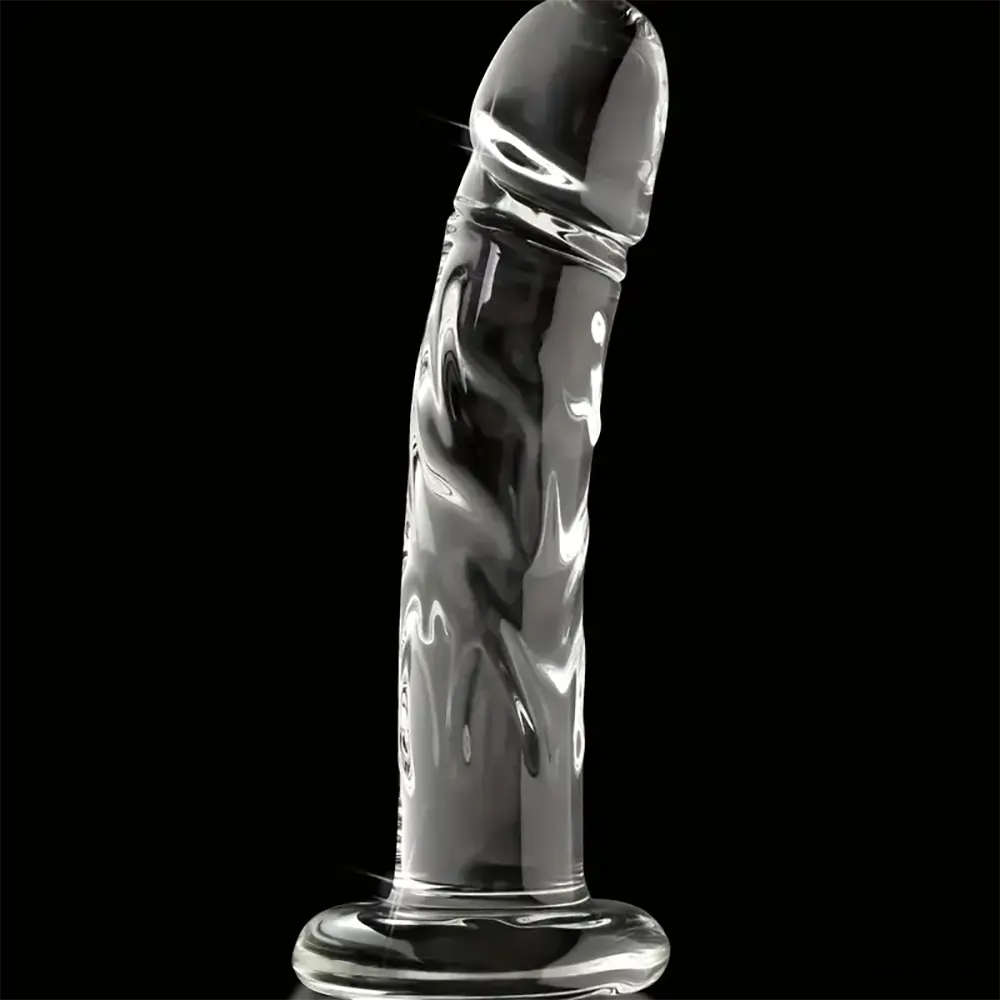 7.09in Clear Elegant Glass Crystal Dildo For Female Male Sex Pleasure