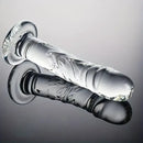 7.09in Clear Elegant Glass Crystal Dildo For Female Male Sex Pleasure