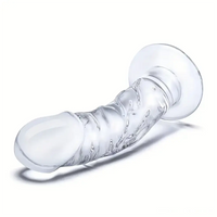 7.09in Clear Elegant Glass Crystal Dildo For Female Male Sex Pleasure