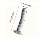 7.09in Clear Elegant Glass Crystal Dildo For Female Male Sex Pleasure