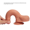 7.09in Double Layer Silicone Realistic Uncut Dildo For Women