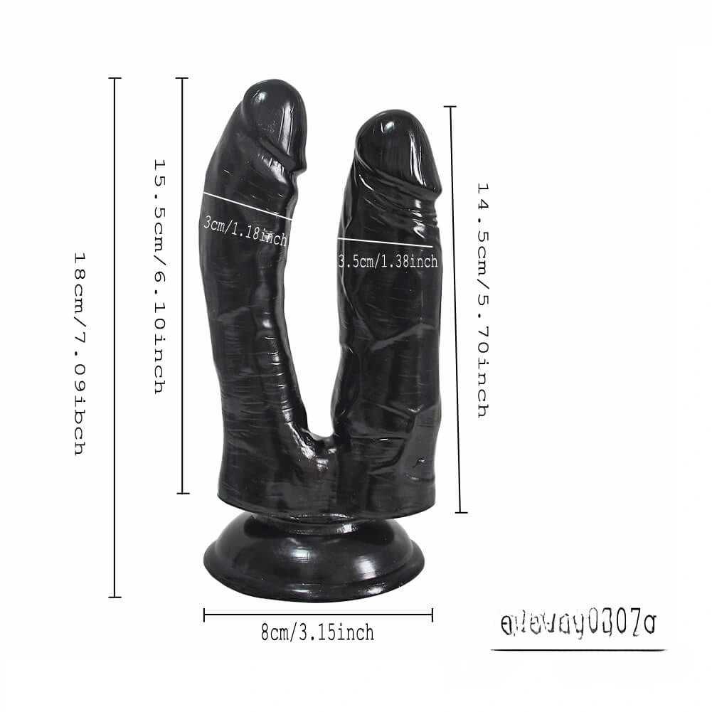 7.09in Dual Heads Dildo Lesbian Sex Toy For Women Masturbation
