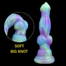 7.09in Fantasy Monster Dog Knot Silicone Soft Cock Dildo For Anus Dilator