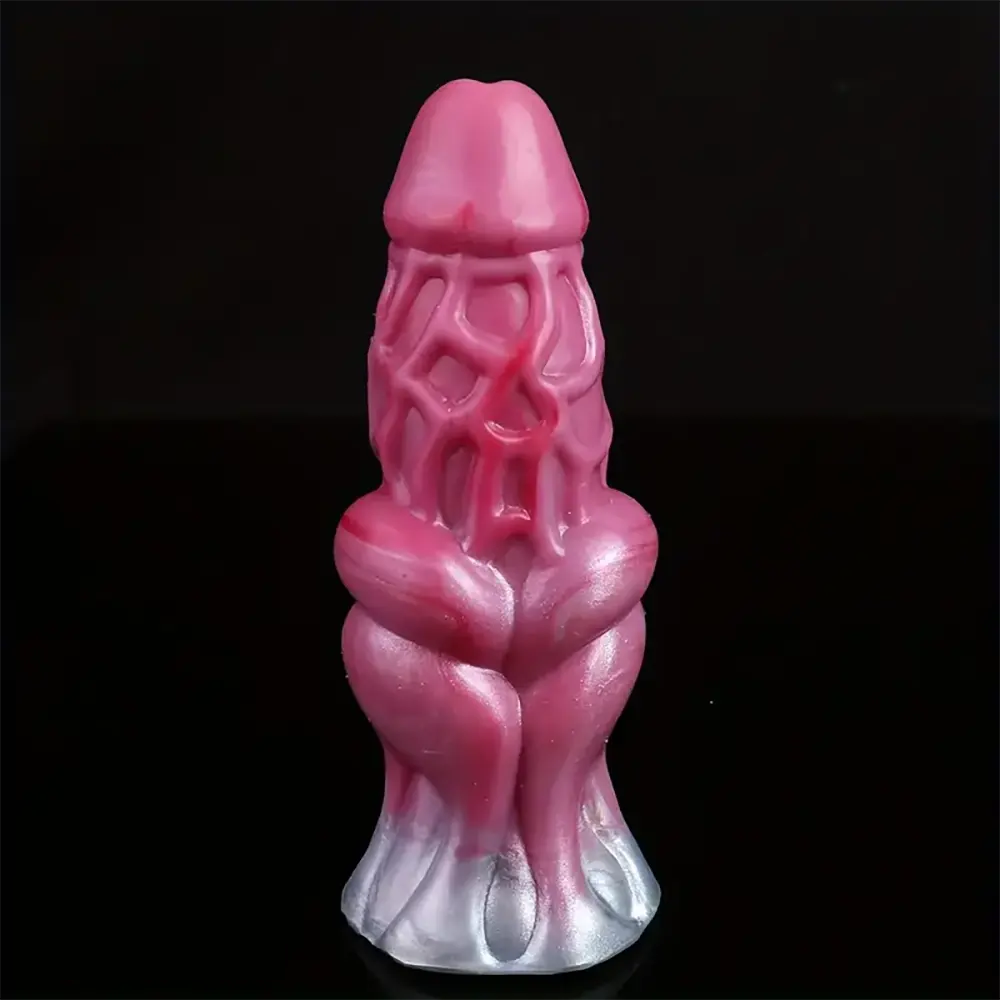 7.09in Hollow Penis Knot Silicone Soft Dildo For Flirting Toy For Couples