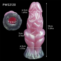 7.09in Hollow Penis Knot Silicone Soft Dildo For Flirting Toy For Couples