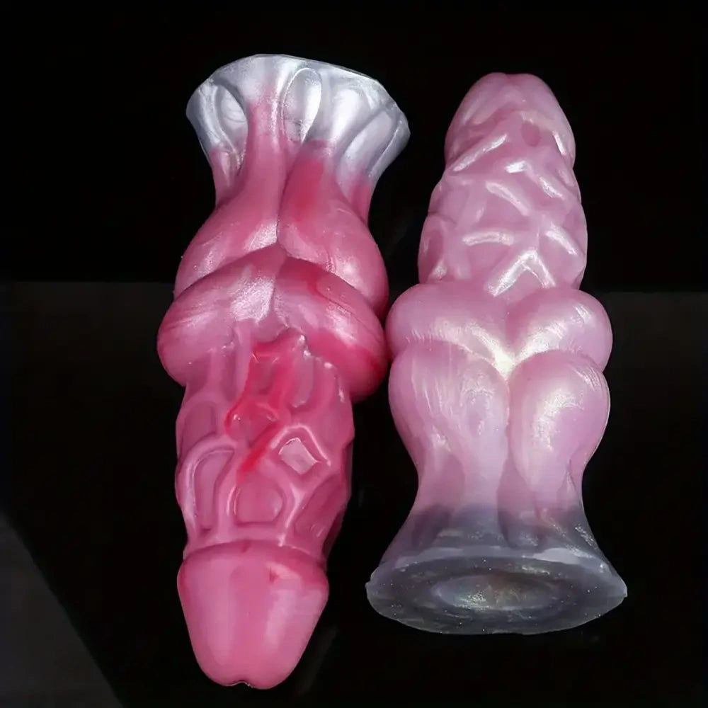7.09in Hollow Penis Knot Silicone Soft Dildo For Flirting Toy For Couples
