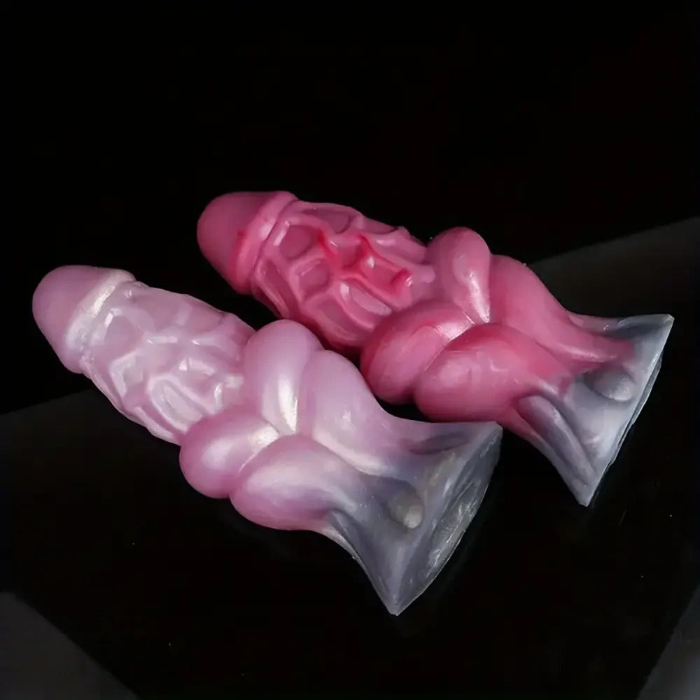 7.09in Hollow Penis Knot Silicone Soft Dildo For Flirting Toy For Couples