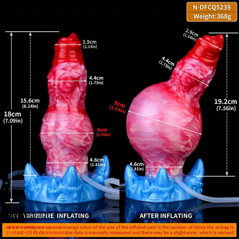 7.09in Inflatable Squirting Anal Silicone Soft Dildo For G-Spot Massage