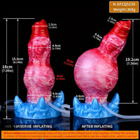 7.09in Inflatable Squirting Anal Silicone Soft Dildo For G-Spot Massage