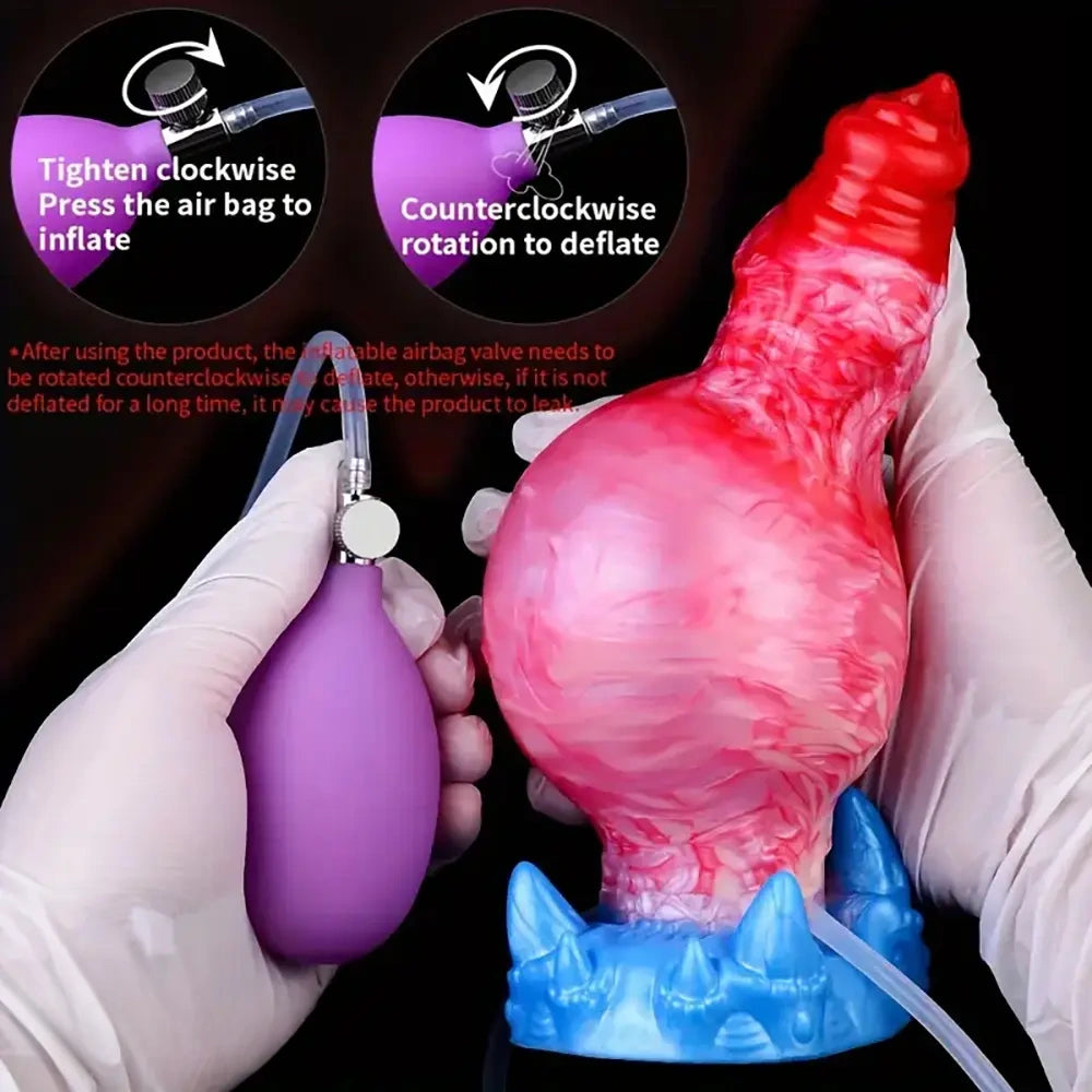 7.09in Inflatable Squirting Anal Silicone Soft Dildo For G-Spot Massage