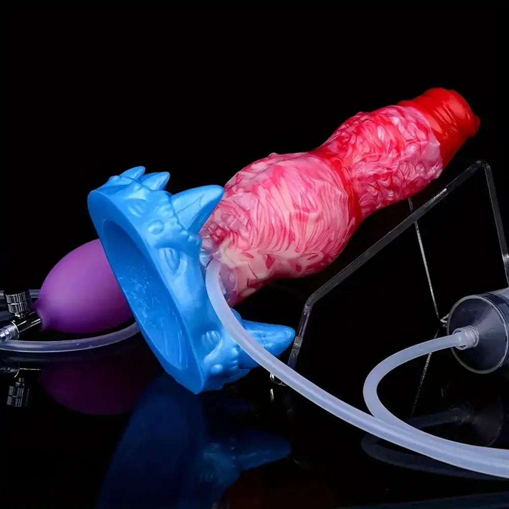 7.09in Inflatable Squirting Anal Silicone Soft Dildo For G-Spot Massage
