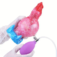 7.09in Inflatable Squirting Anal Silicone Soft Dildo For G-Spot Massage