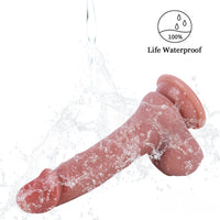 7.09in Lifelike Uncut Dildo With Moving Foreskin For Adults
