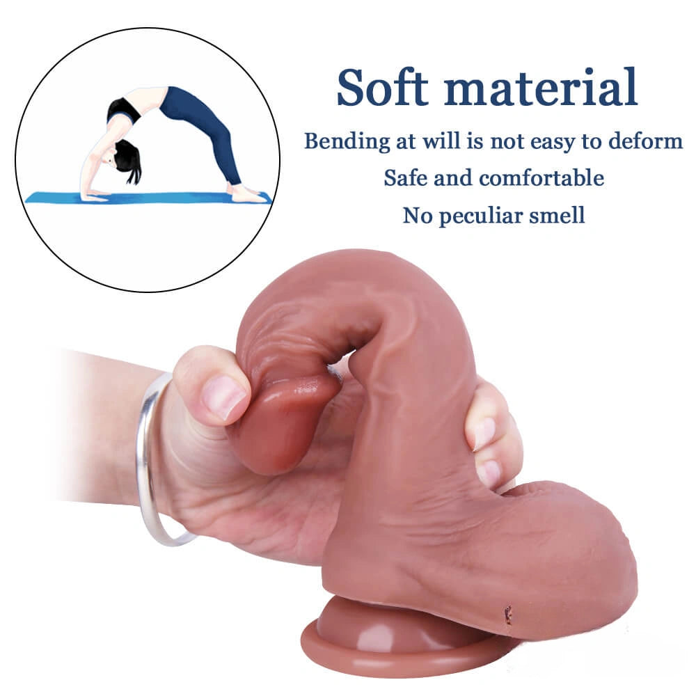 7.09in Lifelike Uncut Dildo With Moving Foreskin For Adults