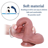 7.09in Lifelike Uncut Dildo With Moving Foreskin For Adults