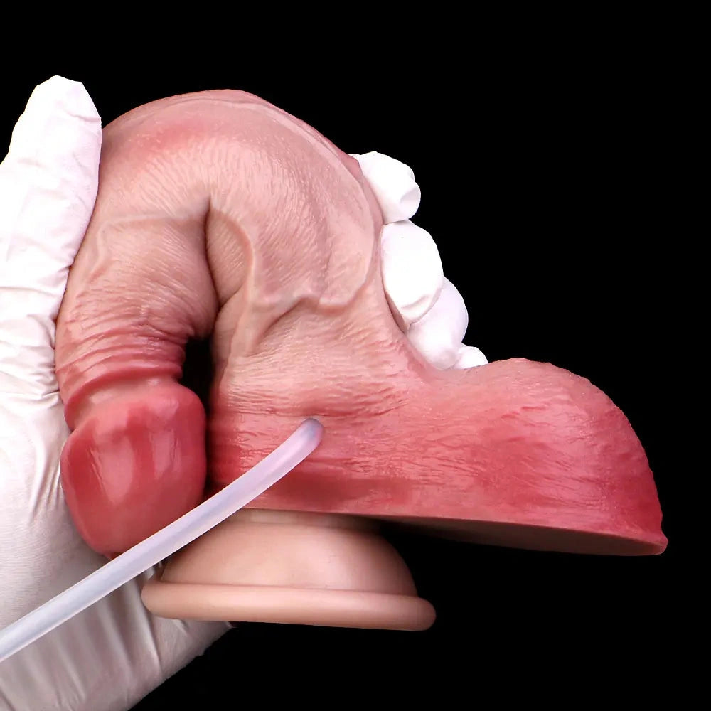 7.09in Liquid Silicone Double Layer Realistic Cumming Dildo For Women