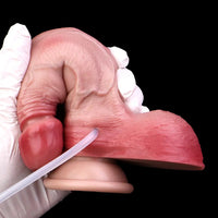 7.09in Liquid Silicone Double Layer Realistic Cumming Dildo For Women