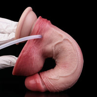 7.09in Liquid Silicone Double Layer Realistic Cumming Dildo For Women
