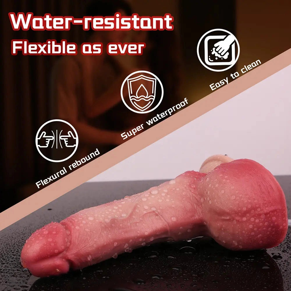 7.09in Liquid Silicone Double Layer Realistic Cumming Dildo For Women