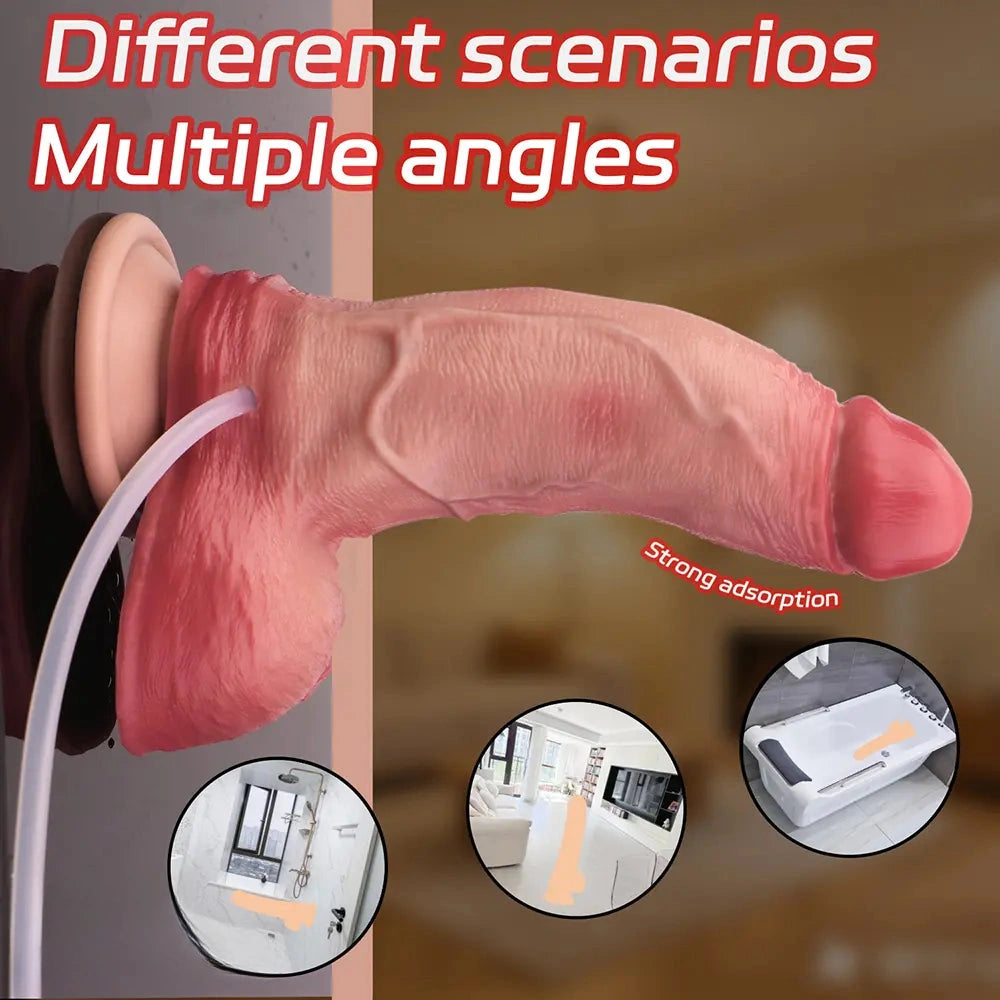 7.09in Liquid Silicone Double Layer Realistic Cumming Dildo For Women