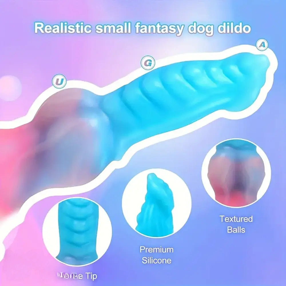 7.09in Luminous Silicone Soft Monster Knot Cock Dildo For Women