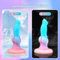 7.09in Luminous Silicone Soft Monster Knot Cock Dildo For Women