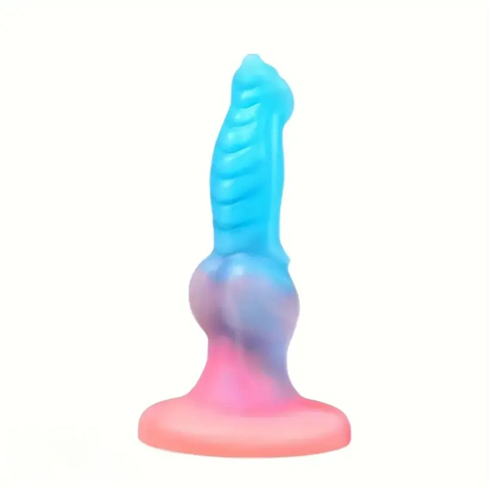 7.09in Luminous Silicone Soft Monster Knot Cock Dildo For Women