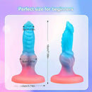 7.09in Luminous Silicone Soft Monster Knot Cock Dildo For Women