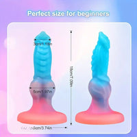 7.09in Luminous Silicone Soft Monster Knot Cock Dildo For Women