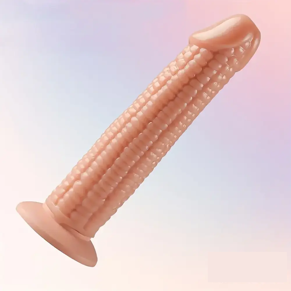 7.09in Real Vegetable Corn Dildo For Women Vagina With Sucker