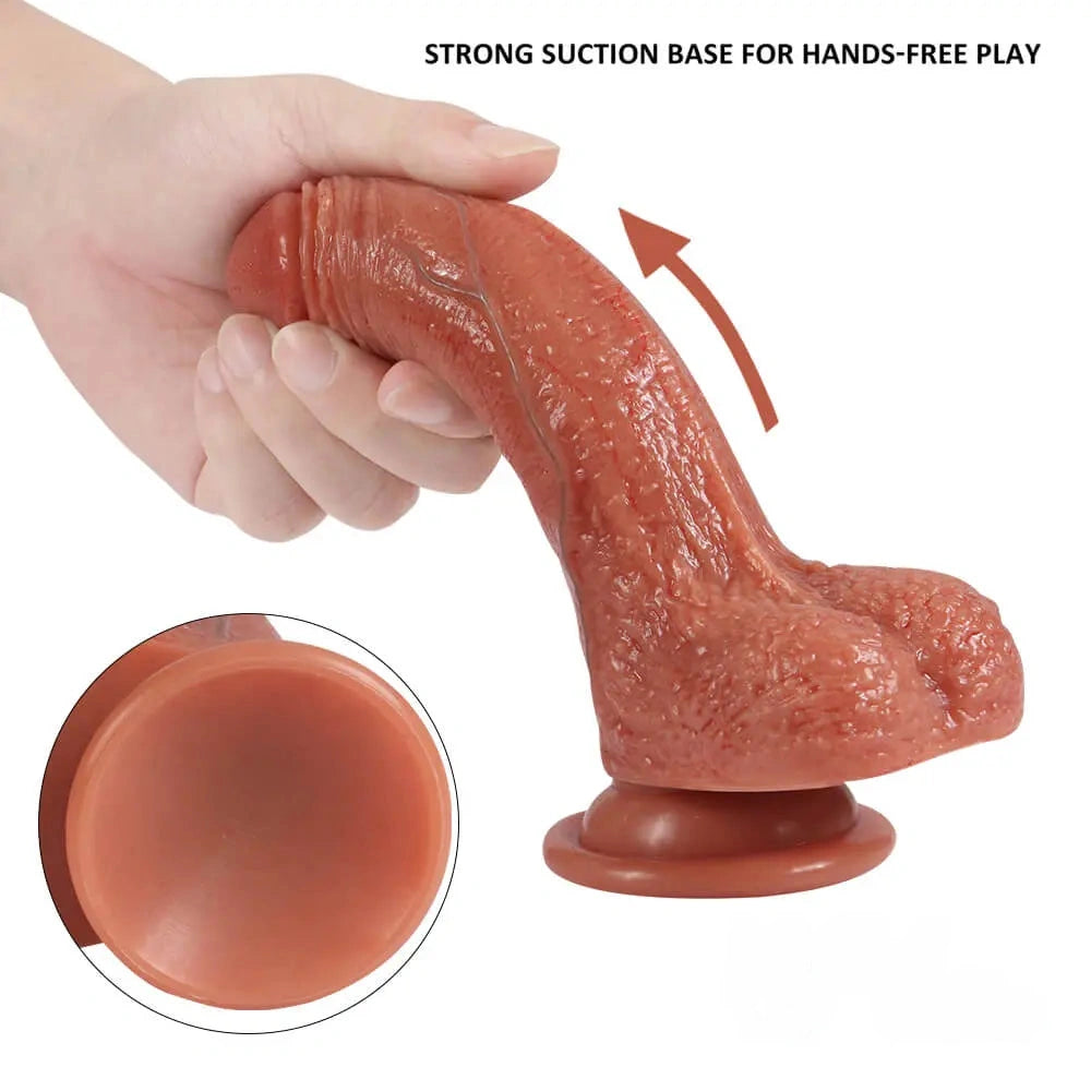 7.09in Realistic Flesh 7.09″ Soft Flexible Dildo Sex Toy For Adult