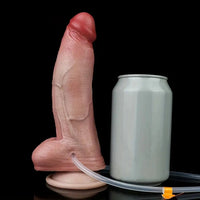 7.09in Realistic Inflatable Cumming Penis Female Masturbator Anal Dildo