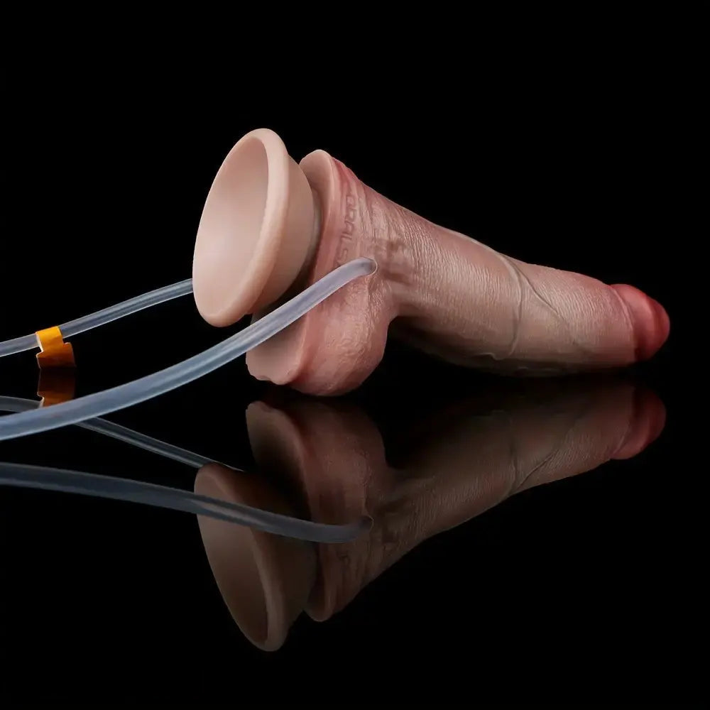 7.09in Realistic Inflatable Cumming Penis Female Masturbator Anal Dildo