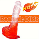 7.09in Realistic Jelly Male Dildo For G-spot Simulation With Suction Cup
