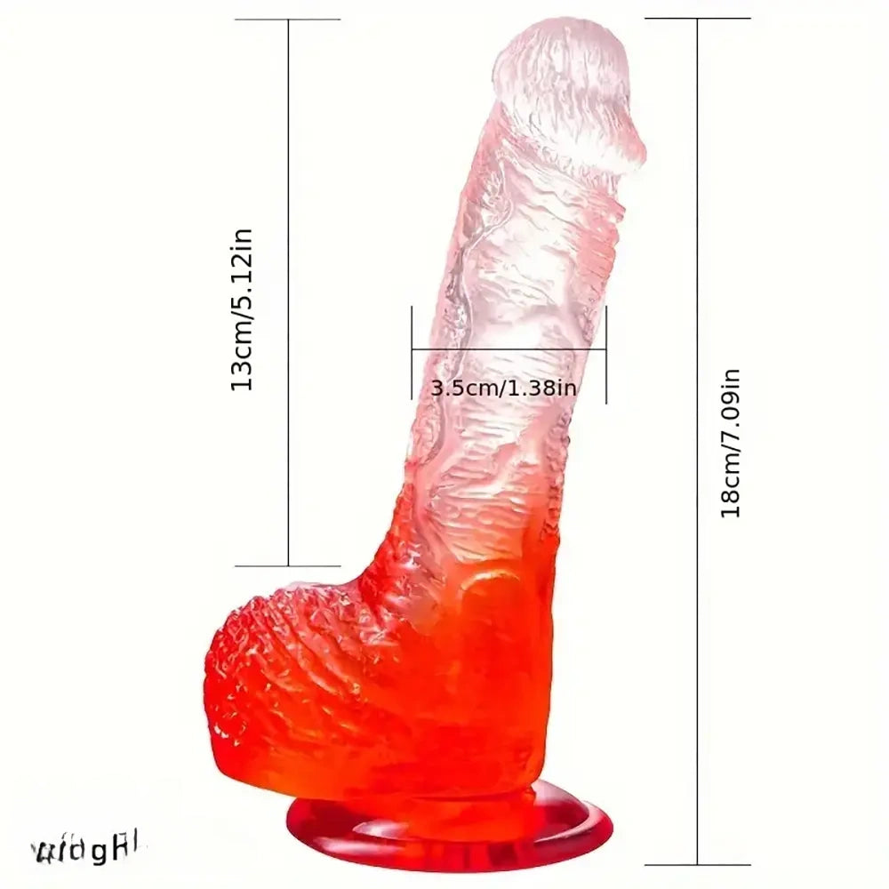 7.09in Realistic Jelly Male Dildo For G-spot Simulation With Suction Cup