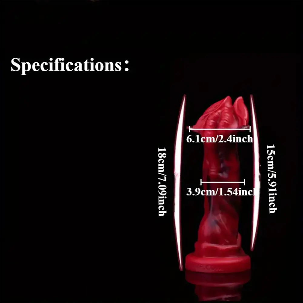 7.09in Realistic Liquid Silicone Fantasy Dildo With Big Mushroom Head