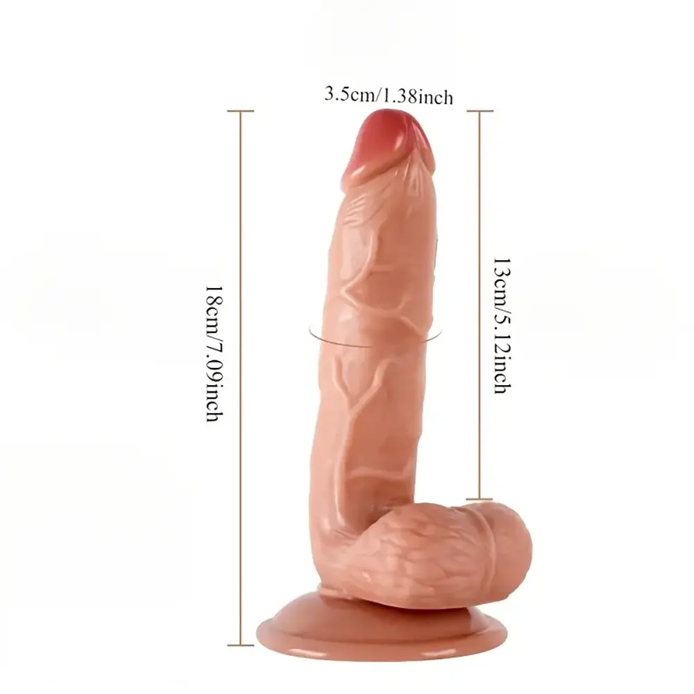 7.09in Realistic PVC Lifelike Penis Dildo For Female Masturbation
