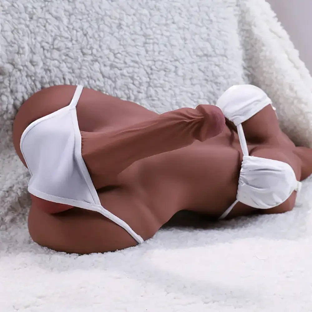 7.09in Realistic Transgender Love Doll Torso With Lifelike Silicone Dildo