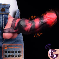 7.09in Silicone Cock Sleeve Knot Dildo Vibrating Hollow Cock Ring Sex Toy