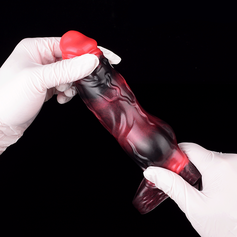7.09in Silicone Cock Sleeve Knot Dildo Vibrating Hollow Cock Ring Sex Toy